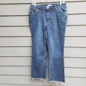 Nine West Kick Flare  Ankle Frayed Jeans Size 12